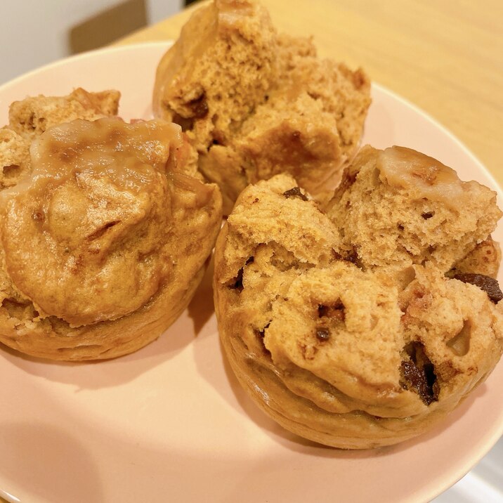 チョコチップ蒸しパン ココア、卵、砂糖不要